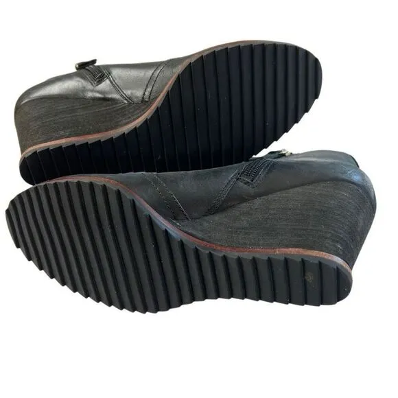 Dr. Scholls Boots Booties Shoes Black Inda Leather Size 8
