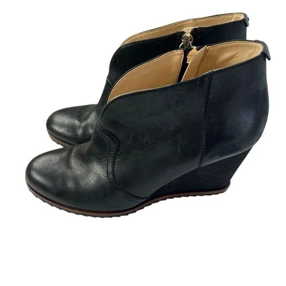 Dr. Scholls Boots Booties Shoes Black Inda Leather Size 8