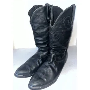 Durango Oiled Leather Black Slouch Cowboy Boots Mens Size 12 D Style SW540