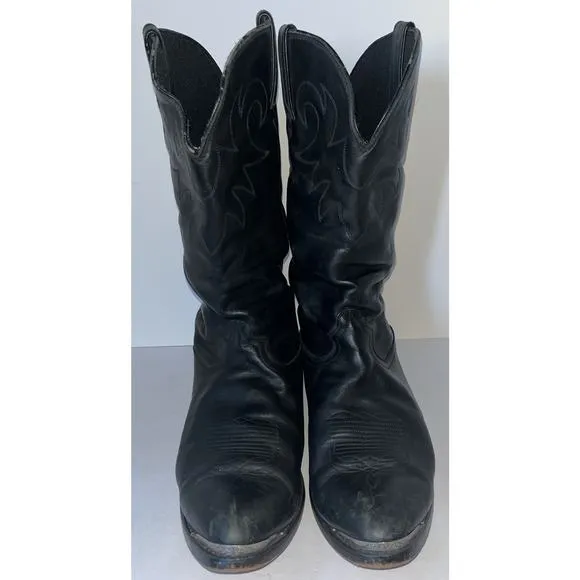 Durango Oiled Leather Black Slouch Cowboy Boots Mens Size 12 D Style SW540
