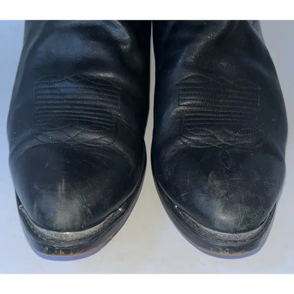 Durango Oiled Leather Black Slouch Cowboy Boots Mens Size 12 D Style SW540