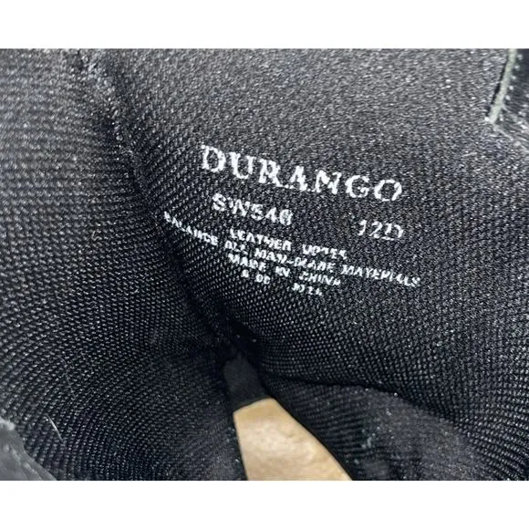 Durango Oiled Leather Black Slouch Cowboy Boots Mens Size 12 D Style SW540