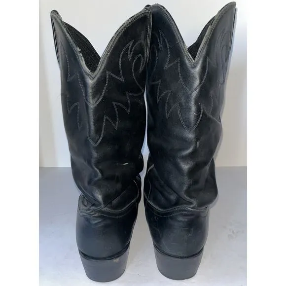 Durango Oiled Leather Black Slouch Cowboy Boots Mens Size 12 D Style SW540