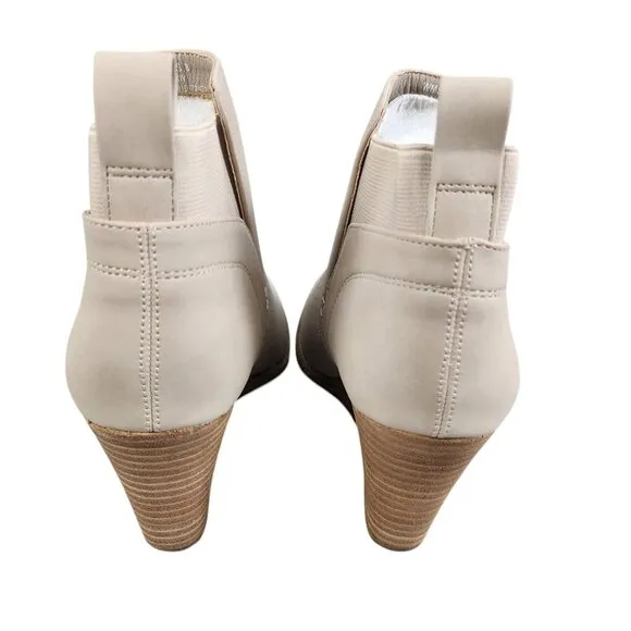 DV By Dolce Vita Gerdy Beige Bootie Size 8 Leather Wrap Wedge Heel