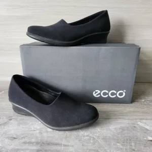 Ecco Black Felicia Stretch Slip On Wedge Heels Size 5.5 EUR 36 Comfort Shoes