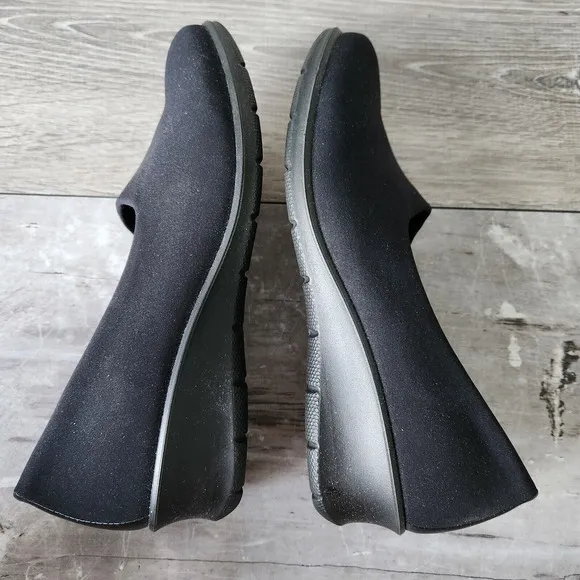 Ecco Black Felicia Stretch Slip On Wedge Heels Size 5.5 EUR 36 Comfort Shoes