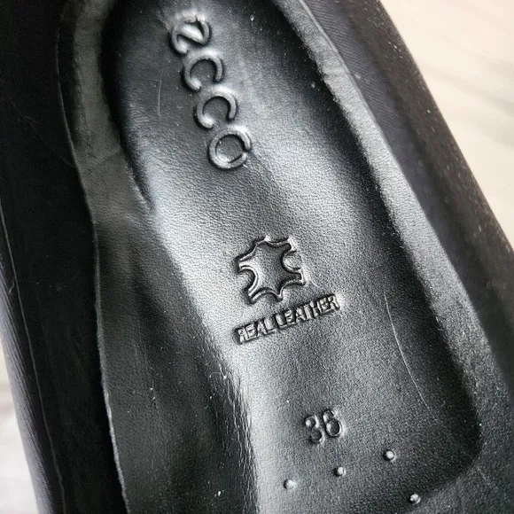 Ecco Black Felicia Stretch Slip On Wedge Heels Size 5.5 EUR 36 Comfort Shoes