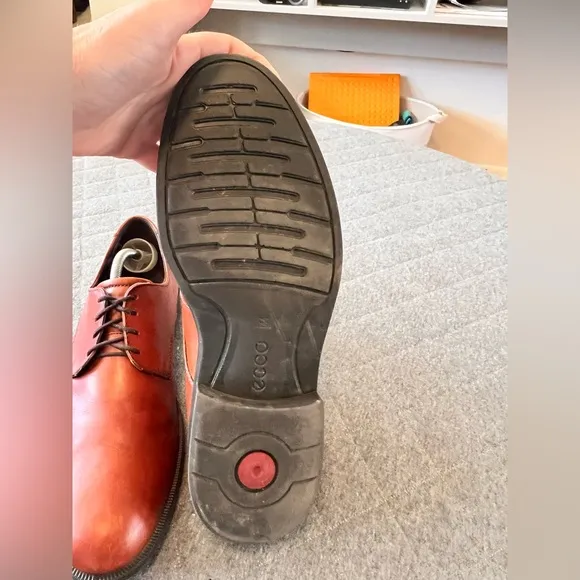 ECCO EU 44 US 10-10.5 Brown Leather Lace Up Oxford Shoes Orig $225