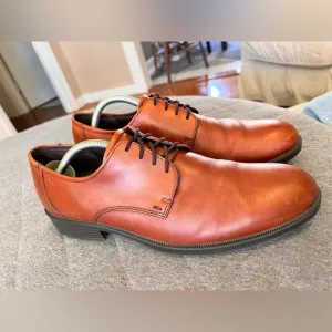 ECCO EU 44 US 10-10.5 Brown Leather Lace Up Oxford Shoes Orig $225