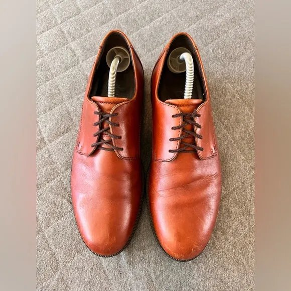 ECCO EU 44 US 10-10.5 Brown Leather Lace Up Oxford Shoes Orig $225