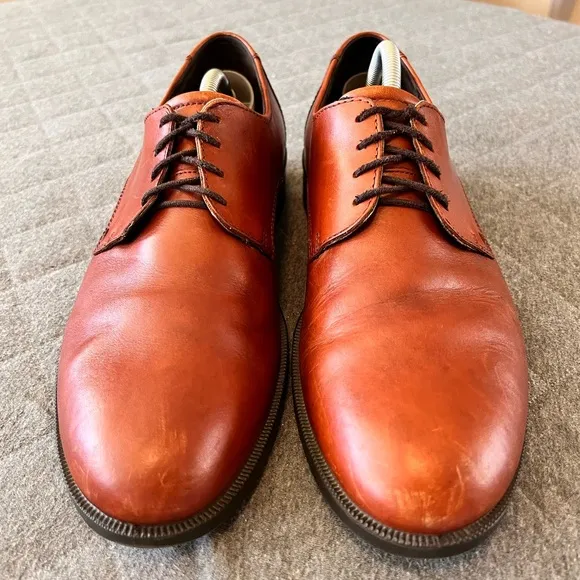 ECCO EU 44 US 10-10.5 Brown Leather Lace Up Oxford Shoes Orig $225