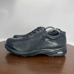 Ecco Golf Shoes Men's 42  / 8 Black Leather Gore Tex Lace-Up Sneaker 42T3605169