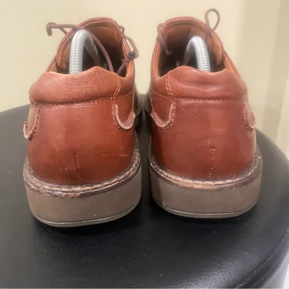Ecco Helsinki Mens Size EU 44 US 10-10.5 Brown Leather Bike Toe Oxford Shoes