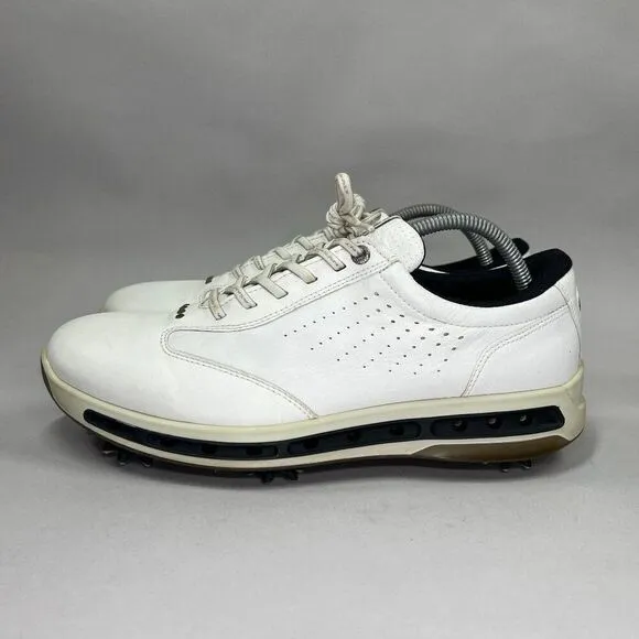 Ecco Men's Size 9.5 White Leather Gore-Tex Surround Golf Shoes