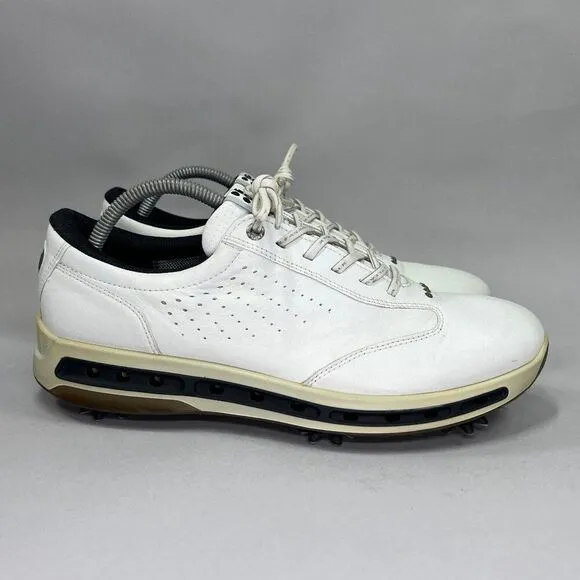 Ecco Men's Size 9.5 White Leather Gore-Tex Surround Golf Shoes