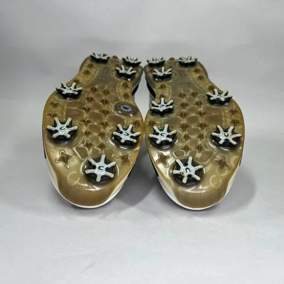 Ecco Men's Size 9.5 White Leather Gore-Tex Surround Golf Shoes