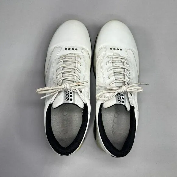 Ecco Men's Size 9.5 White Leather Gore-Tex Surround Golf Shoes