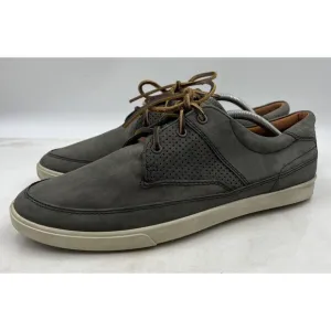 Ecco Shoes Mens Sz 11 Collin Nautical Perf Titanium Leather Gray Brown