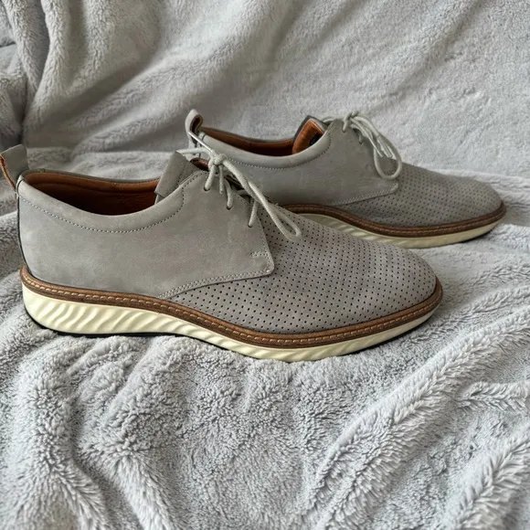 Ecco ST 1 Hybrid Lite Nubuck Leather Gray Men’s Dress Shoes Size 7-7.5
