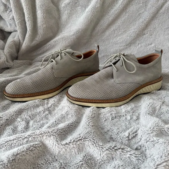 Ecco ST 1 Hybrid Lite Nubuck Leather Gray Men’s Dress Shoes Size 7-7.5