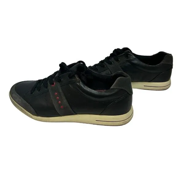 Ecco Street Premier Spikeless Golf Shoes Sneaker Black Leather Mens Sz EU45 US11