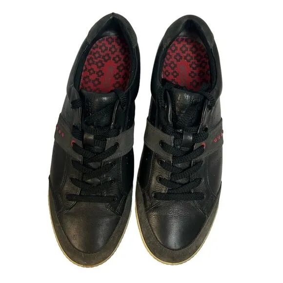 Ecco Street Premier Spikeless Golf Shoes Sneaker Black Leather Mens Sz EU45 US11
