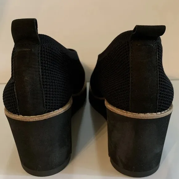 Eileen Fisher Black Wedge Shoes 7 New NWT $235 retail Beautiful Versatile HTF