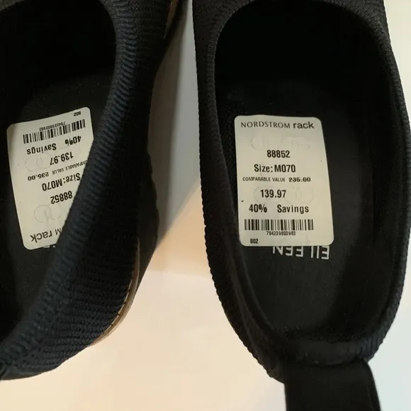 Eileen Fisher Black Wedge Shoes 7 New NWT $235 retail Beautiful Versatile HTF