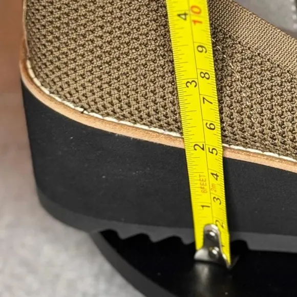 Eileen Fisher Lindy Antelope Stretch Shoes Wedge OD Olive Green Size 8.5