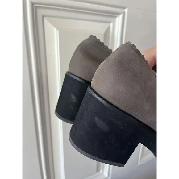 Eileen Fisher NEW Women Harria Leather Block Chunky Platform Heels shoes sz 8.5