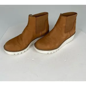 Eileen Fisher Shoes Womens Size 6.5 Brown Suede Wedge Heel Booties.Platform
