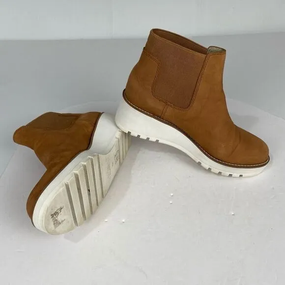 Eileen Fisher Shoes Womens Size 6.5 Brown Suede Wedge Heel Booties.Platform