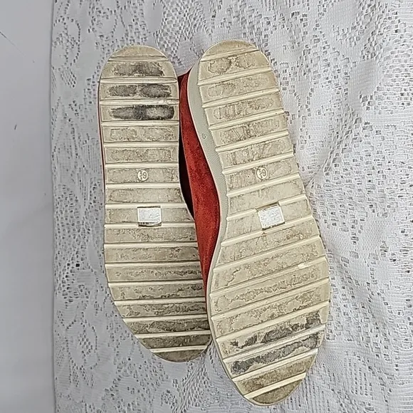 Eileen Fisher sport demi wedge brick suede flat slip on walking shoes sz 6.5