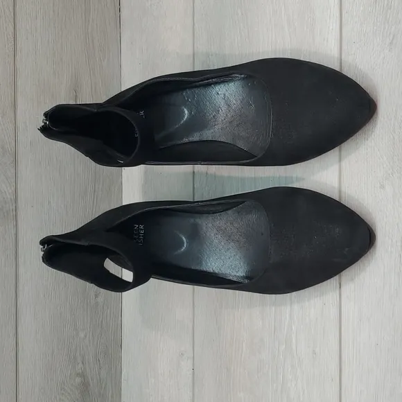 Eileen Fisher Women Ankle Strap Wedge Leather Shoes sz 10