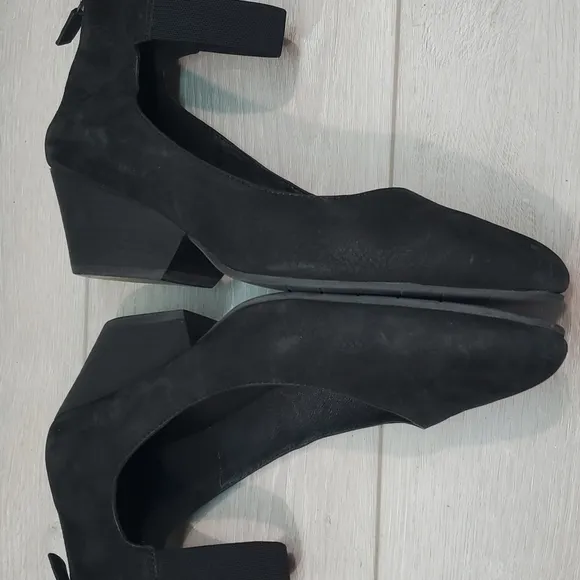 Eileen Fisher Women Ankle Strap Wedge Leather Shoes sz 10