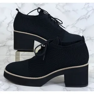 Eileen Fisher Womens Black Jemma Platform Stretch Knit Bootie‎ Shoes Heel Sz 10M