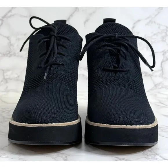 Eileen Fisher Womens Black Jemma Platform Stretch Knit Bootie‎ Shoes Heel Sz 10M