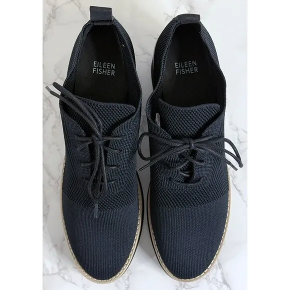 Eileen Fisher Womens Black Jemma Platform Stretch Knit Bootie‎ Shoes Heel Sz 10M