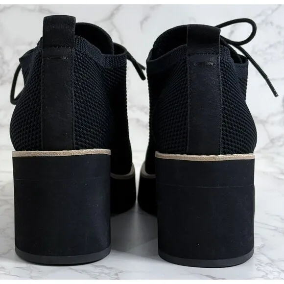 Eileen Fisher Womens Black Jemma Platform Stretch Knit Bootie‎ Shoes Heel Sz 10M
