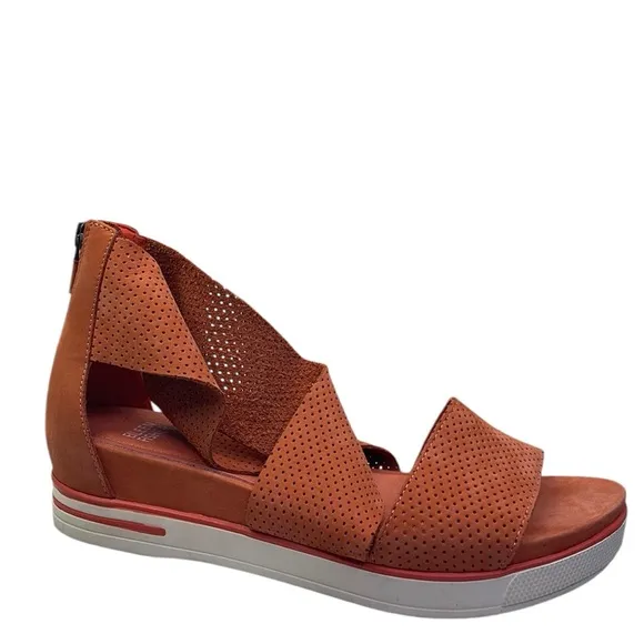 Eileen Fisher Women's Orange Nubuck Sport Platform Sandals size 8.5.