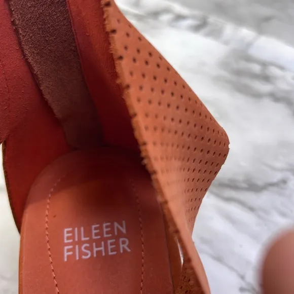 Eileen Fisher Women's Orange Nubuck Sport Platform Sandals size 8.5.