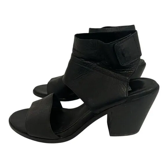 Eileen Fisher Womens Size 7 Black Leather Ankle Wrap Minimalistic Shoes