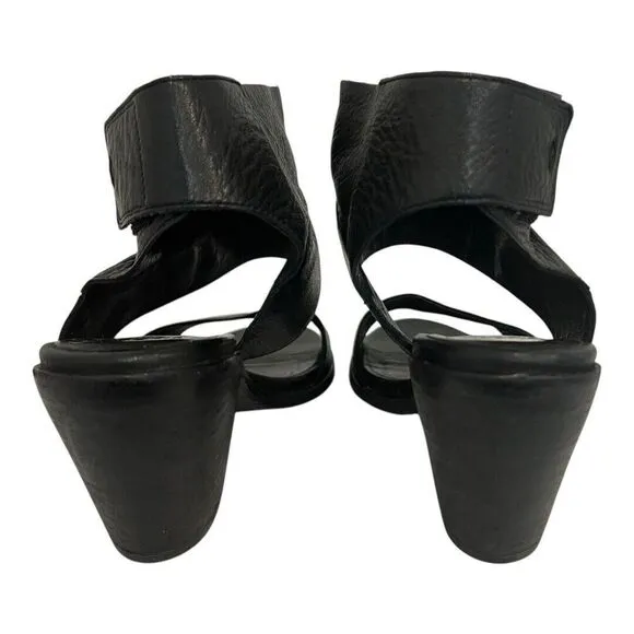 Eileen Fisher Womens Size 7 Black Leather Ankle Wrap Minimalistic Shoes