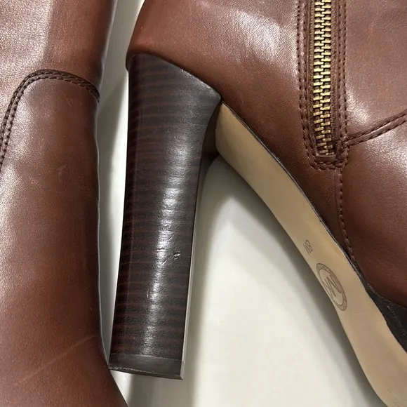Elegant Brown Leather Knee-High Boots