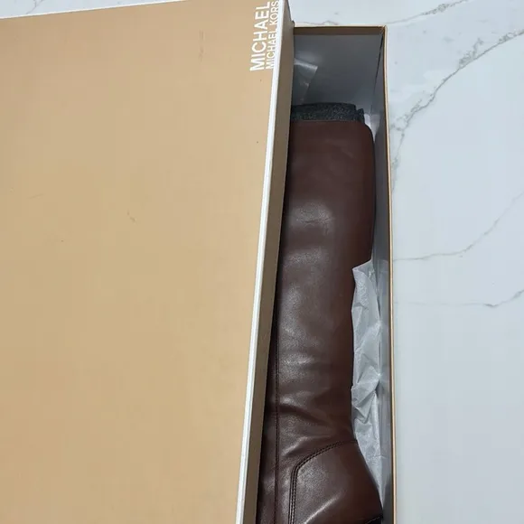 Elegant Brown Leather Knee-High Boots