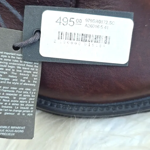 Eleventy Men's Brown Lace-up Shoes 41  NEW