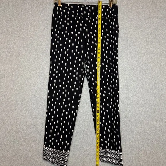 Elliott Lauren Women’s Stretch Pull-On Black &amp; White Patterned Pants Size 4