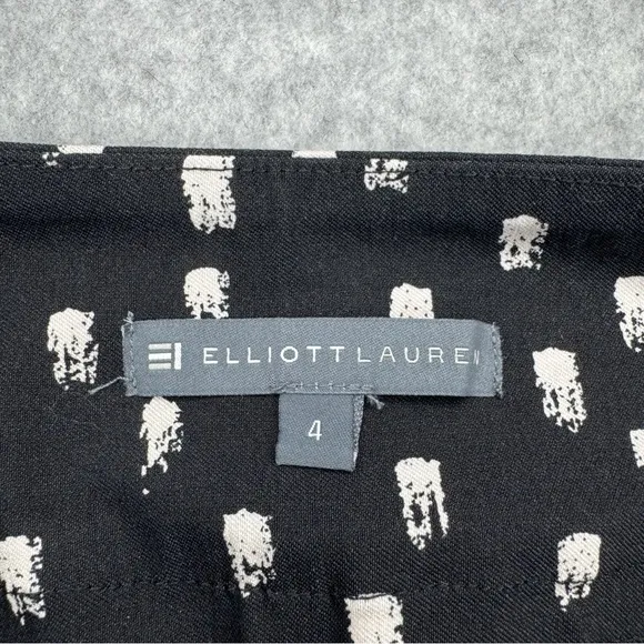 Elliott Lauren Women’s Stretch Pull-On Black &amp; White Patterned Pants Size 4