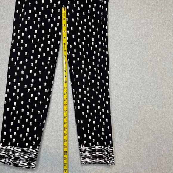 Elliott Lauren Women’s Stretch Pull-On Black &amp; White Patterned Pants Size 4