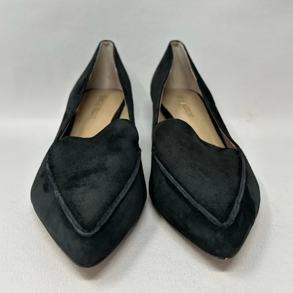 Enzo Angiolini Denna Genuine Leather Suede Chunky Heels Shoes Black 7.5
